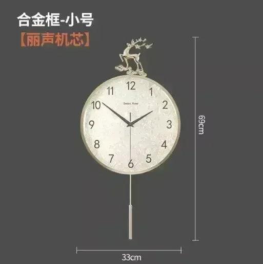 Brass Elk Cloud Wall Clock Room Design Home Dining Room Bedroom Office Wall Silent Clock American Luxury Modern Mural Decoration - nimteststore