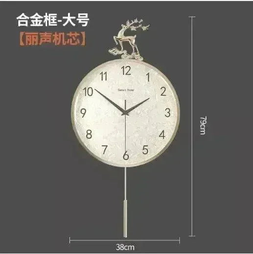 Brass Elk Cloud Wall Clock Room Design Home Dining Room Bedroom Office Wall Silent Clock American Luxury Modern Mural Decoration - nimteststore