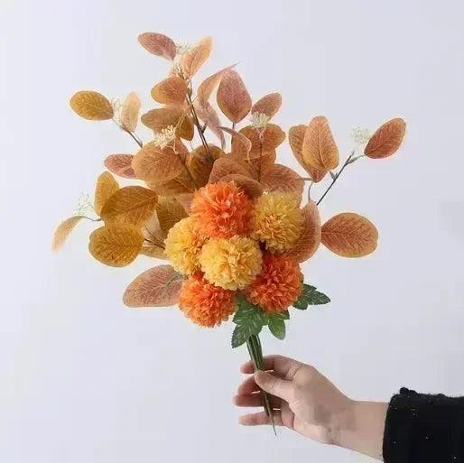 White Fake Flowers Blue Bouquet Hydrangea Artificial Flowers Chrysanthemum Silk Flowers Artificial for Decoration Flower - nimteststore